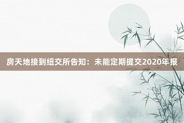 房天地接到纽交所告知：未能定期提交2020年报